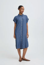 Load image into Gallery viewer, Blue Denim Shirt Dress - b.young