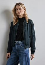 Load image into Gallery viewer, 212259- Satin Bomber Jacket- Hunter Green- Street One