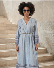 Load image into Gallery viewer, Sky Blue Long Shirt Dress - Surkana