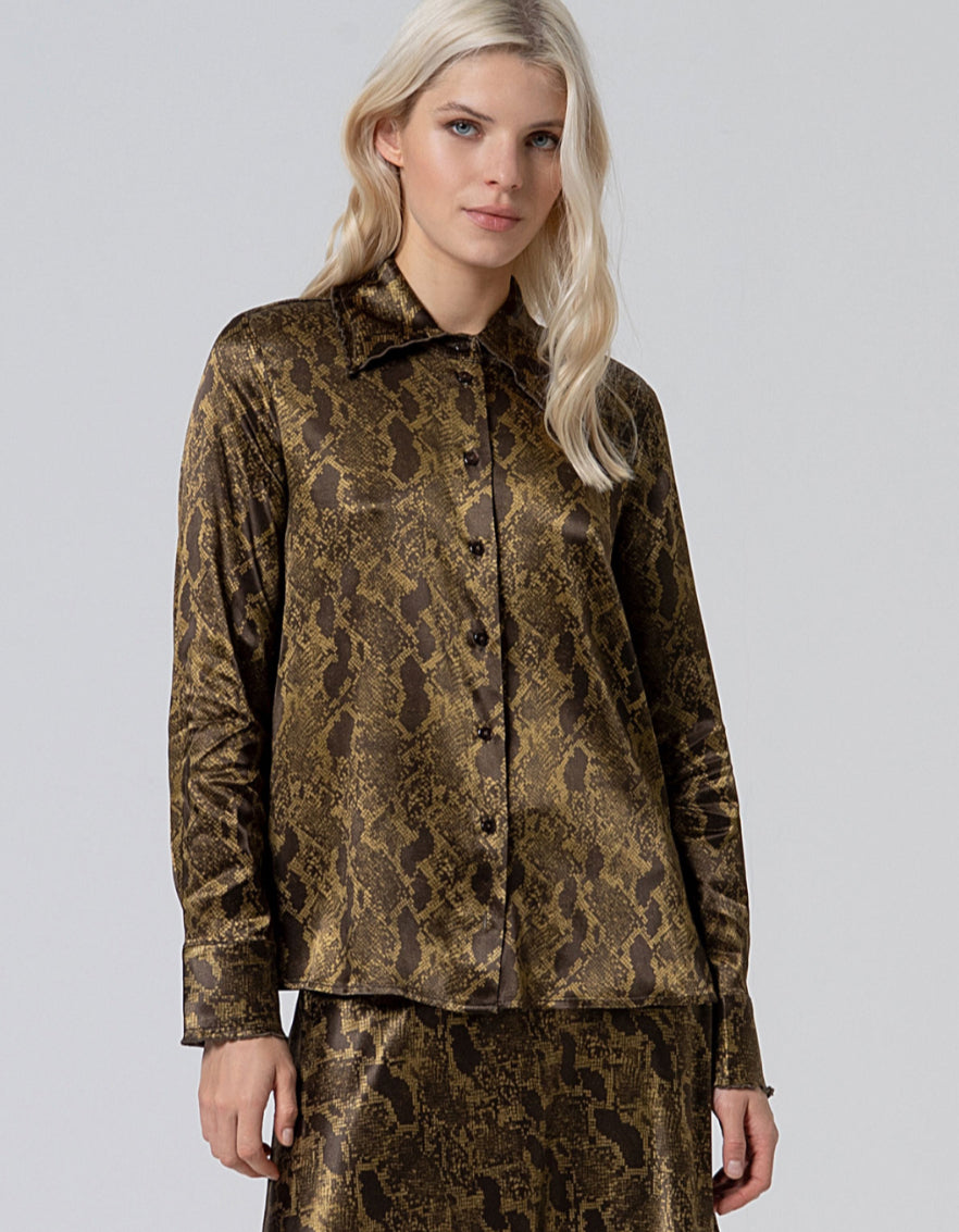 Animal Print Shirt - Khaki - Surkana