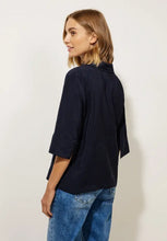 Load image into Gallery viewer, 344149- 3/4 Sleeve Blouse w/ collar - Navy