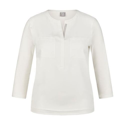 211105 - White Blouse with Embellishment - Rabe