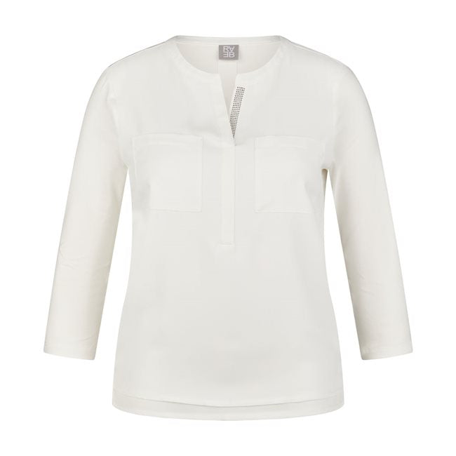 211105 - White Blouse with Embellishment - Rabe