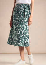 Load image into Gallery viewer, 361483- Floral Wrap Style MIDI Skirt- Green Vintage