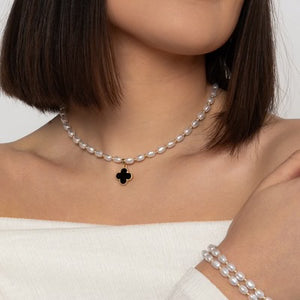 Clover Faux Pearl Necklace - Knight & Day