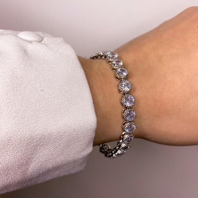 R295BKU - Danna Silver Tennis Bracelet - Knight & Day