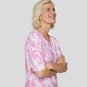 122357 - Pink Floral Print T-shirt - Rabe