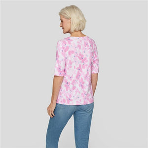 122357 - Pink Floral Print T-shirt - Rabe