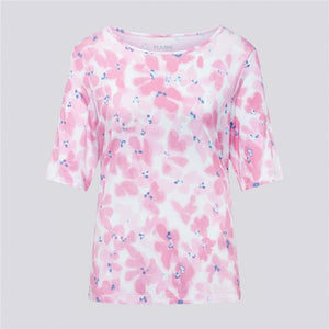 122357 - Pink Floral Print T-shirt - Rabe