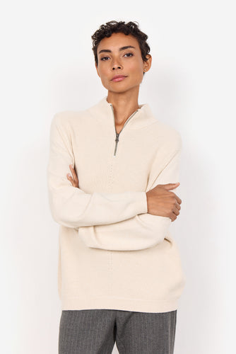 Cream Half Zip  - Soya Concept