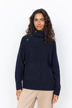 Load image into Gallery viewer, Navy Knit Button Jumper - Soya Concept