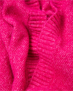 834- Open Knitted Poncho- Fuschia- Surkana