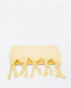 YILI731- Thick & Fluffy Scarf w/ Fringes- Yellow-Surkana