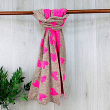 Load image into Gallery viewer, Heart Pattern Wool Scarf