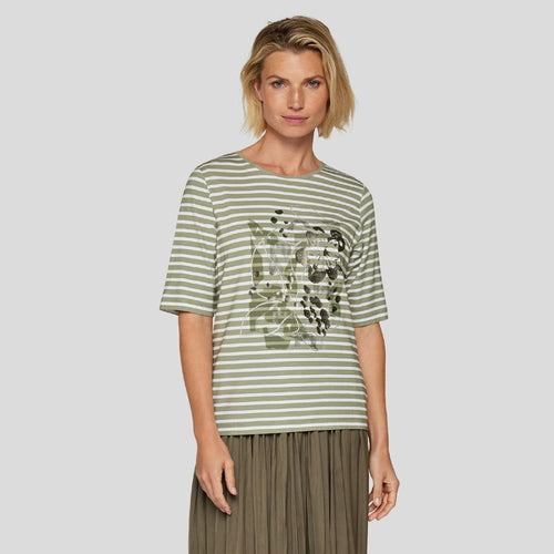 121351 - Green & White Striped T-shirt- Rabe
