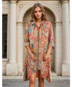 NSDQ890- Elora Floral Shirt Dress - Powell Craft