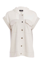 Load image into Gallery viewer, Cream&amp;Stone Hooded Jacket With Stud Front With Pockets And Contrast Panels - Ora
