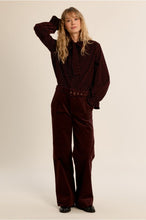 Load image into Gallery viewer, Belted Corduroy Trousers Dark Red - Molly Bracken