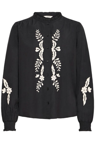 Black & White Embroidered Shirt - B.Young
