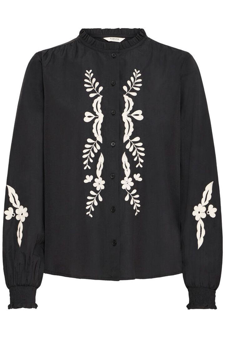 Black & White Embroidered Shirt - B.Young