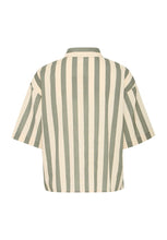 Load image into Gallery viewer, 5445 - Striped Button Agave Green Mix -Up Shirt - Fransa