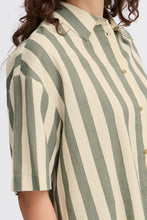 Load image into Gallery viewer, 5445 - Striped Button Agave Green Mix -Up Shirt - Fransa