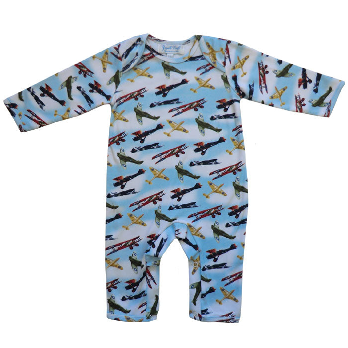 Vintage Plane Print Jumpsuit- Powell Craft