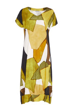 Load image into Gallery viewer, Green multi colour graphic print eve neck dress - Naya