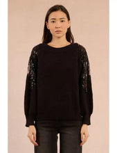 Load image into Gallery viewer, Open-Work Shoulder Sweater - Black - Molly Bracken