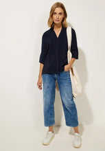Load image into Gallery viewer, 344149- 3/4 Sleeve Blouse w/ collar - Navy