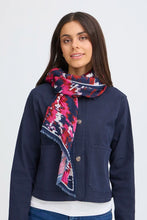 Load image into Gallery viewer, Navy&amp;Pink Pattern Scarf - Fransa
