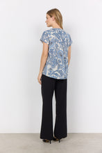 Load image into Gallery viewer, 40547-  Blue and White Soft Paisley Blouse - Soya Concept