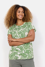 Load image into Gallery viewer, 40547-  Green &amp; White Soft Paisley Blouse - Soya Concept