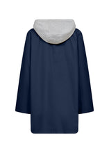 Load image into Gallery viewer, Navy Coat With Inset Hood - Soya Concept
