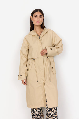 Beige Trench Style Coat - Soya Concept