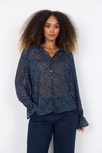 Load image into Gallery viewer, Navy Print Chiffon Blouse -Soya Concept