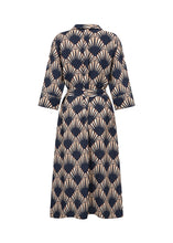 Load image into Gallery viewer, Navy And Gold Patterned Dress - Soya Concept