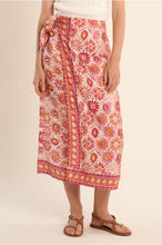 Load image into Gallery viewer, Orange Pattern Wrap Skirt - Molly Bracken