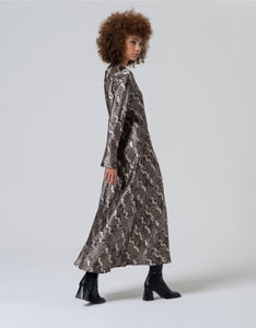Long Animal Print Dress - Grey - Surkana