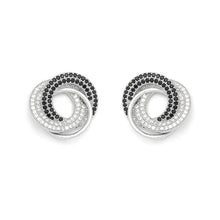 Load image into Gallery viewer, T300ECB - Clear &amp; Jet Stone Earrings - Knight &amp; Day