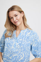 Load image into Gallery viewer, 3742- Cornflower Blue Linen Blouse - Fransa