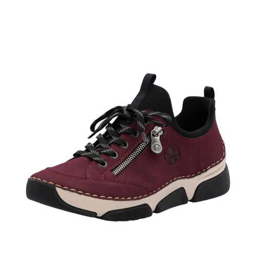 Lace-Up Excursion Shoes - Bordeaux - Rieker