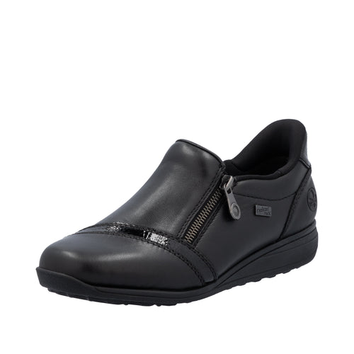 Black Shoe with Zip Opening - Rieker