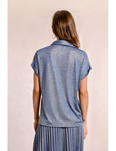 Load image into Gallery viewer, 1811 - Shimmer Polo-Shirt -  Blue -Molly Bracken