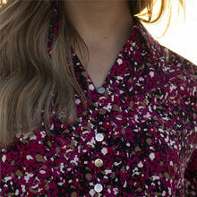 Load image into Gallery viewer, Long Sleeve Blouse with Buttons Abstract Print - Marble