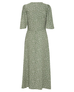 5414 - Dress with Button Detail - Green - Fransa