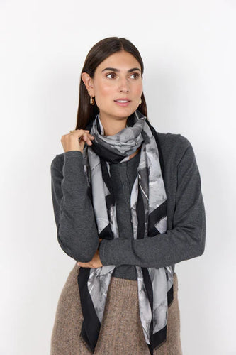 Black Combination Print Scarf - Soya Concept