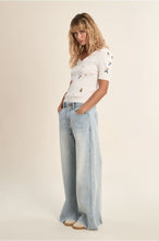 Load image into Gallery viewer, Offwhite Floral Short Sleeve Sweater- Molly Bracken