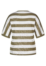 Load image into Gallery viewer, 221601 - Green/White Stripe Short Sleeve Sweater - Rabe