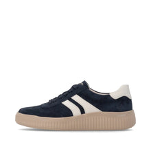 Load image into Gallery viewer, Navy Wide Fit Suede Trainer - Remonte